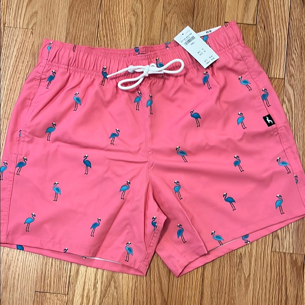 Pink Flamingo Patterned Swim Shorts
